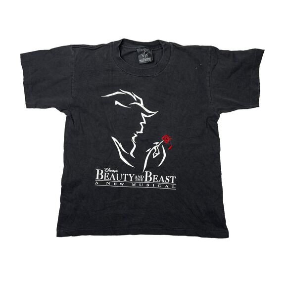 Disney VTG 90s Beauty and the Beast Musical Theatre T-Shirt Black Youth S Small - Picture 1 of 7